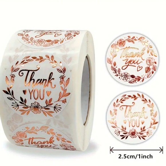 Stickers Other - ❄️ 500 Roll of Gold Foil Thank You Stickers
